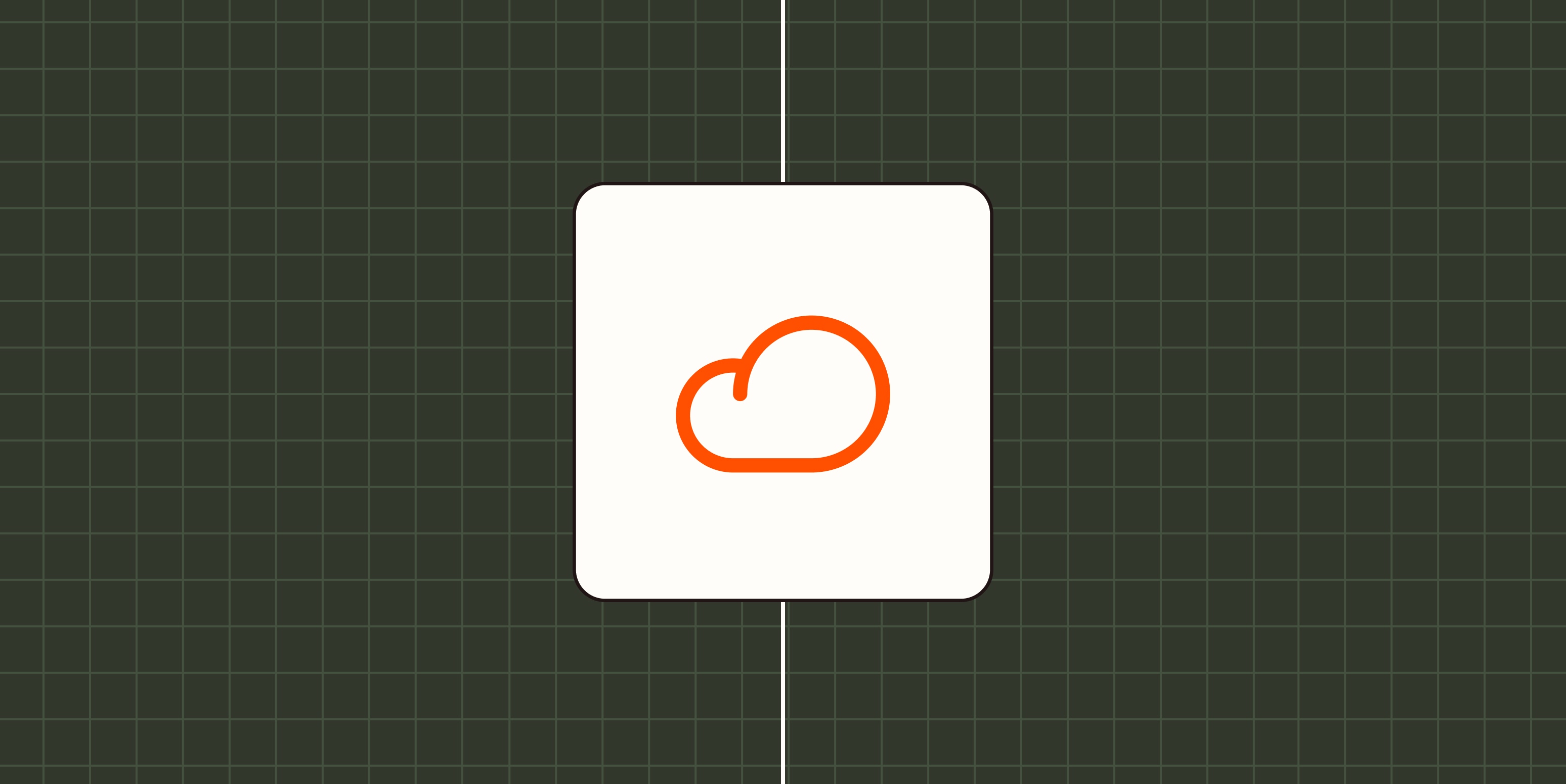 An orange icon of a cloud and a lock against a lavender background