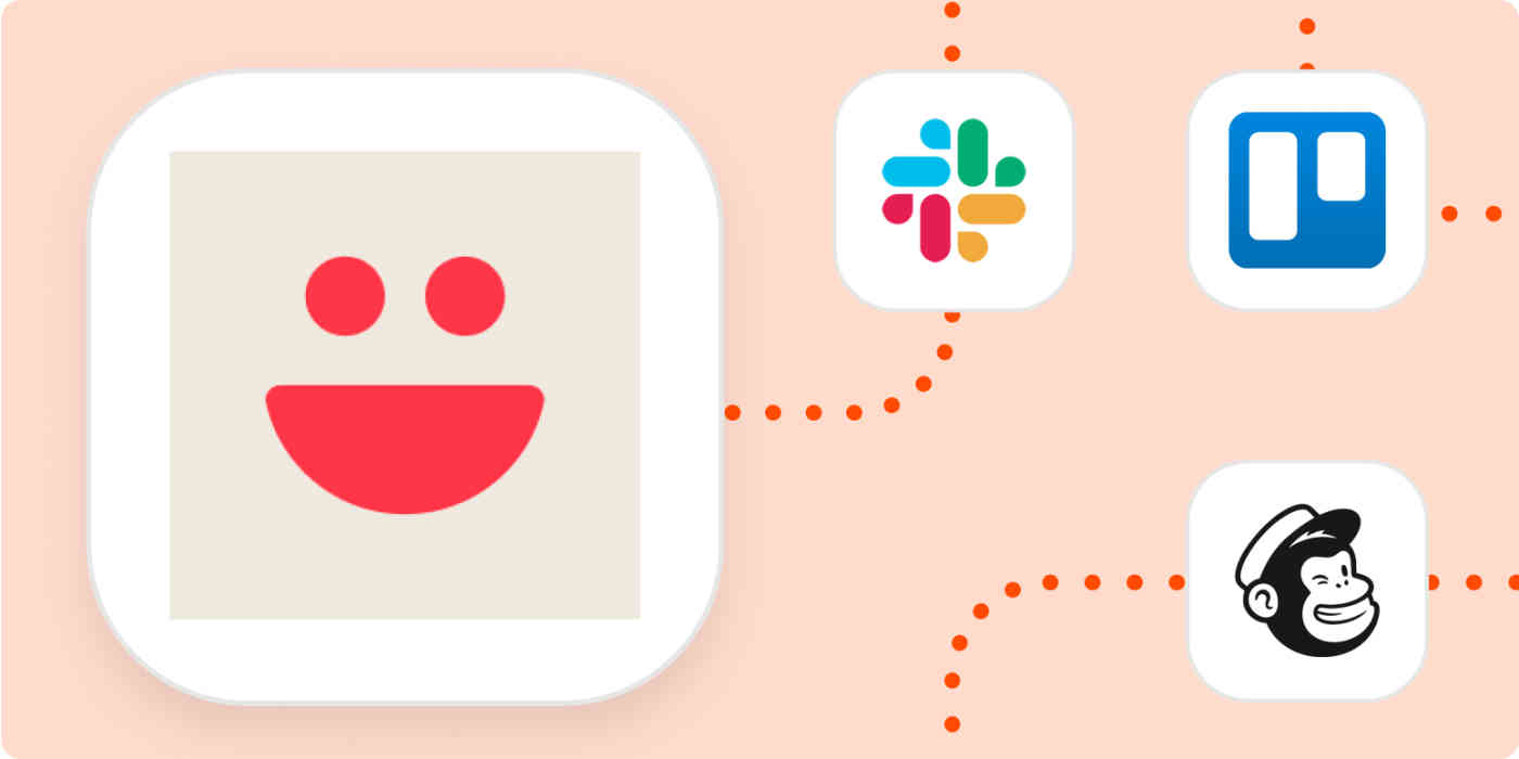 The VideoAsk app logo connecting to Slack, Trello, and Mailchimp.