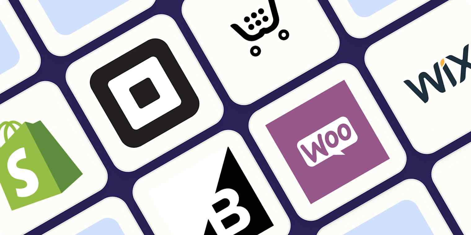 A hero image with the logos of the best eCommerce / shopping cart software