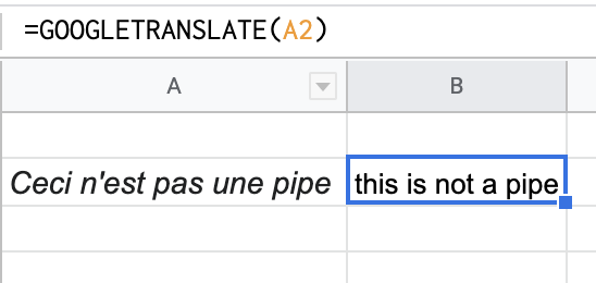 Translating text with Google Translate