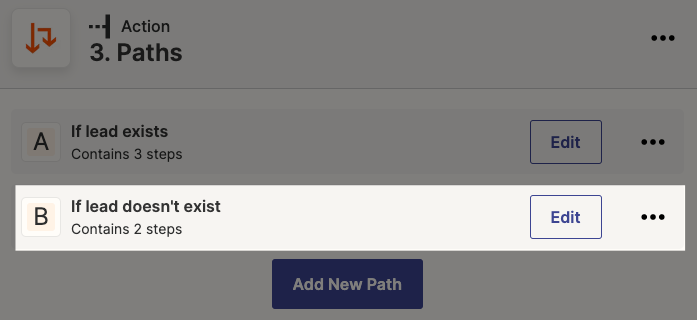 Click the "Edit" button located to the right of Path B.