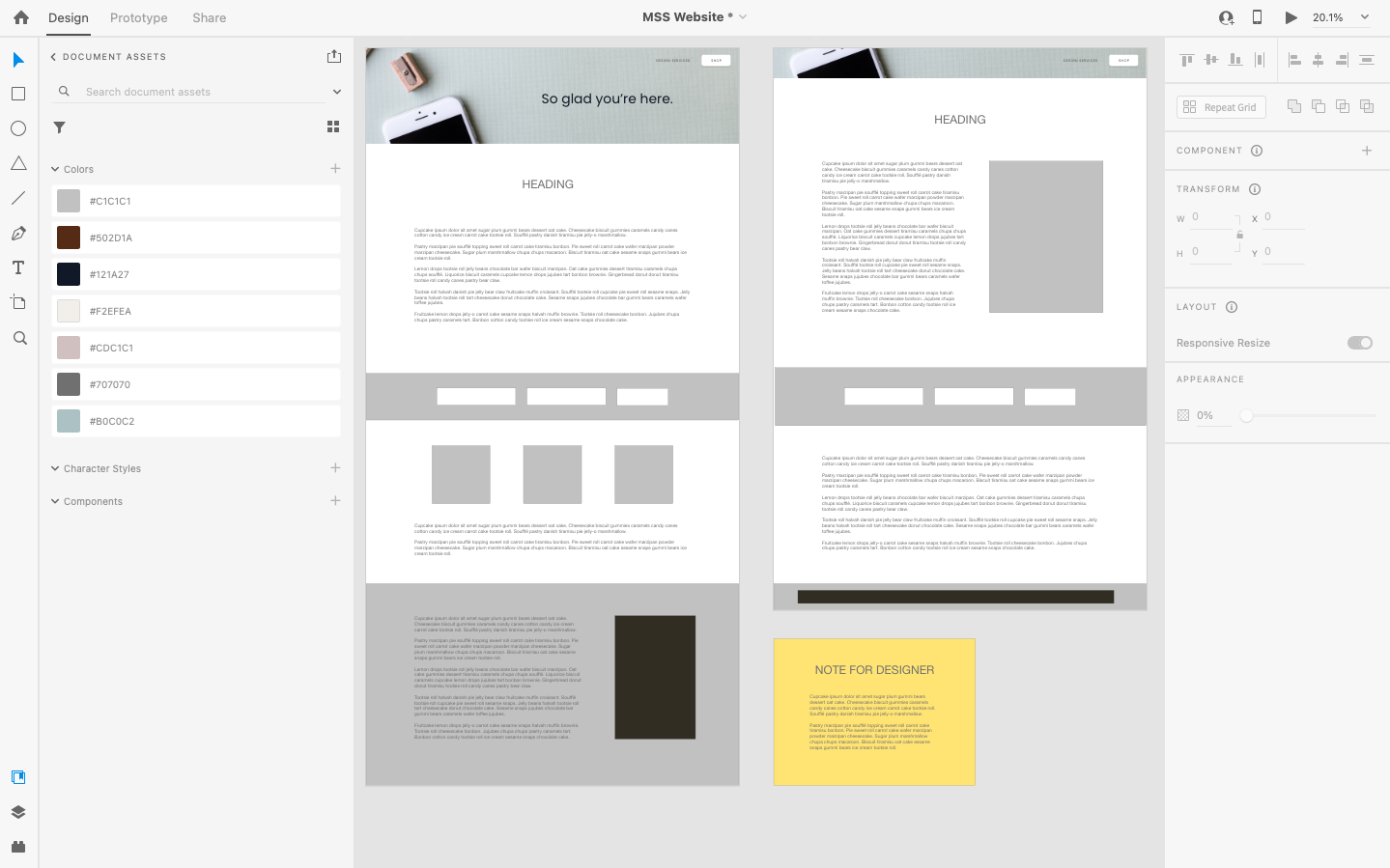 wireframe vs mockup for website