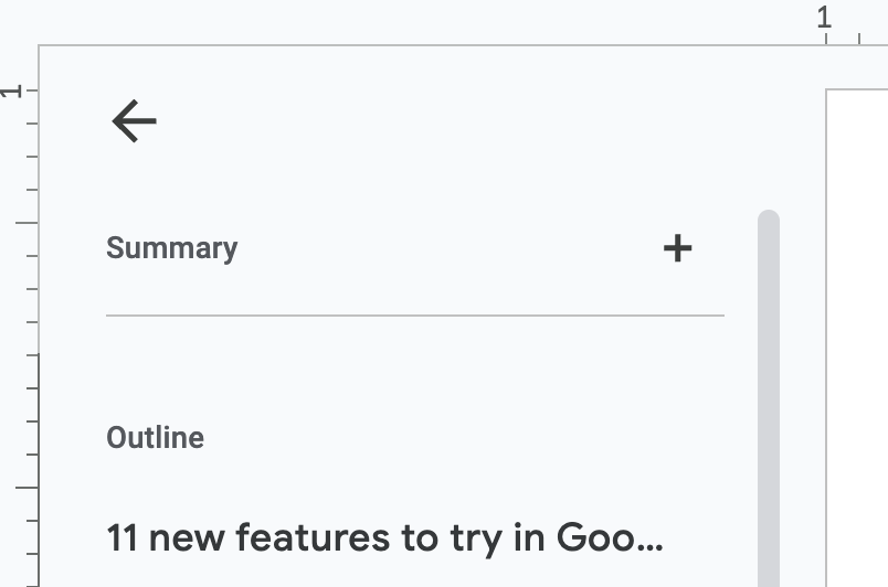 How to add a document summary in Google Docs.