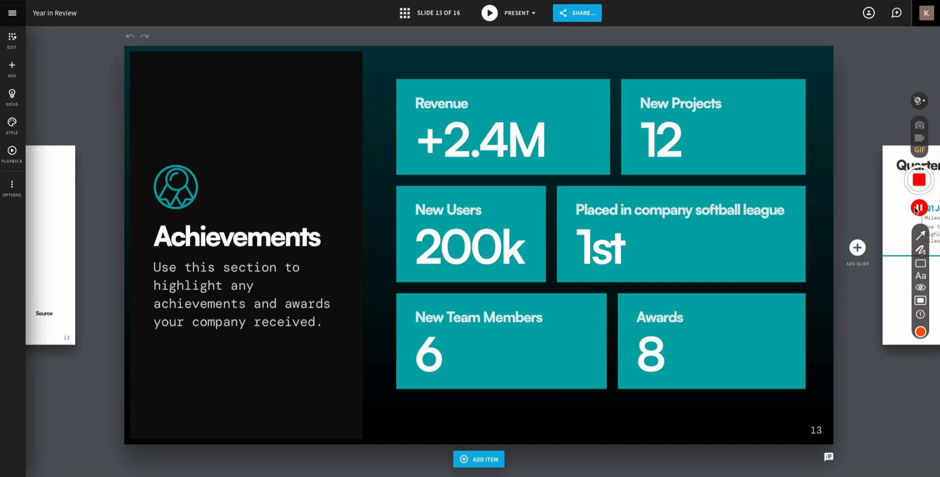 Beautiful, our pick for the best presentation software for AI-powered design