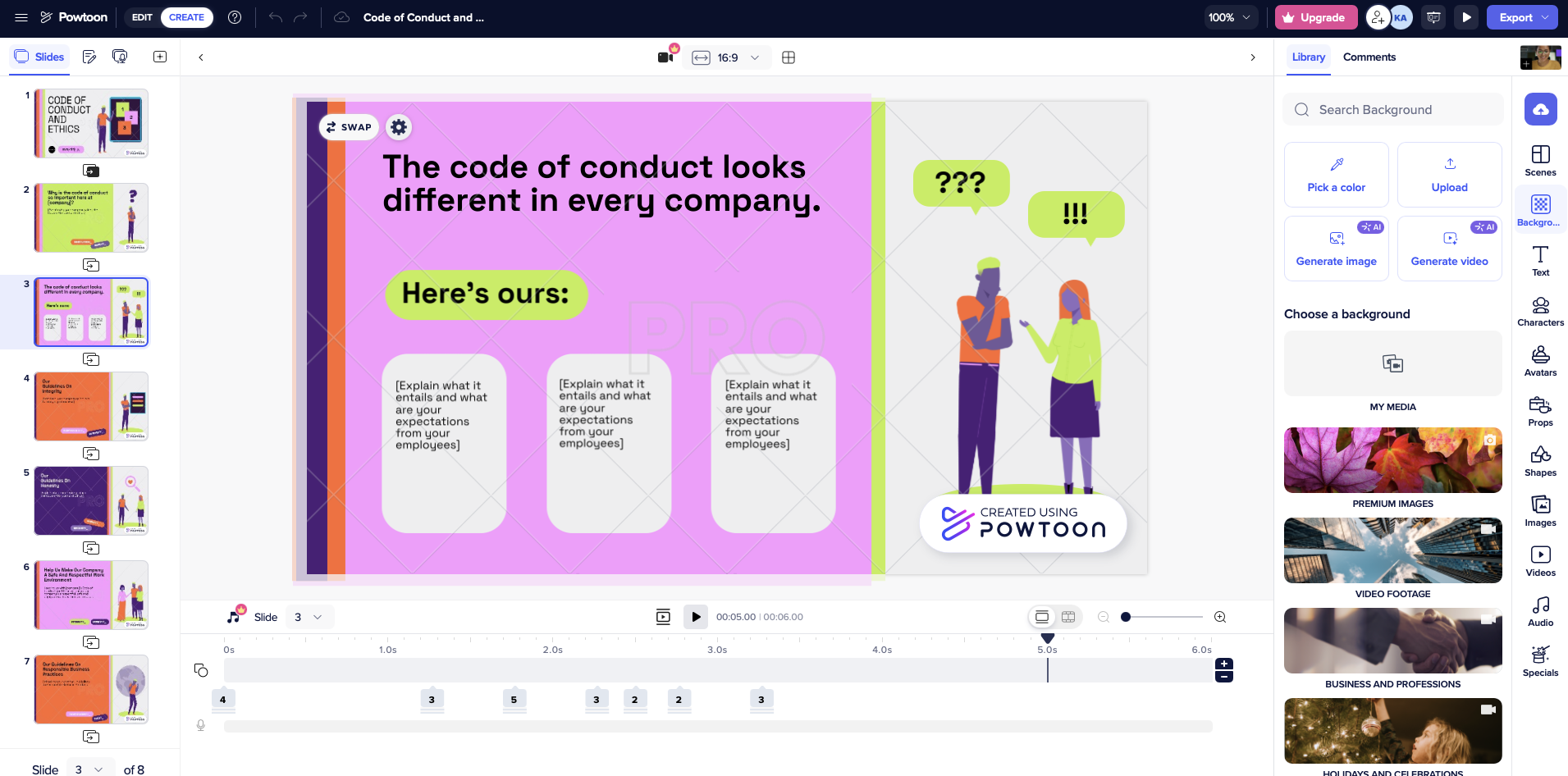 Powtoon, our pick for the best presentation app for video presentations