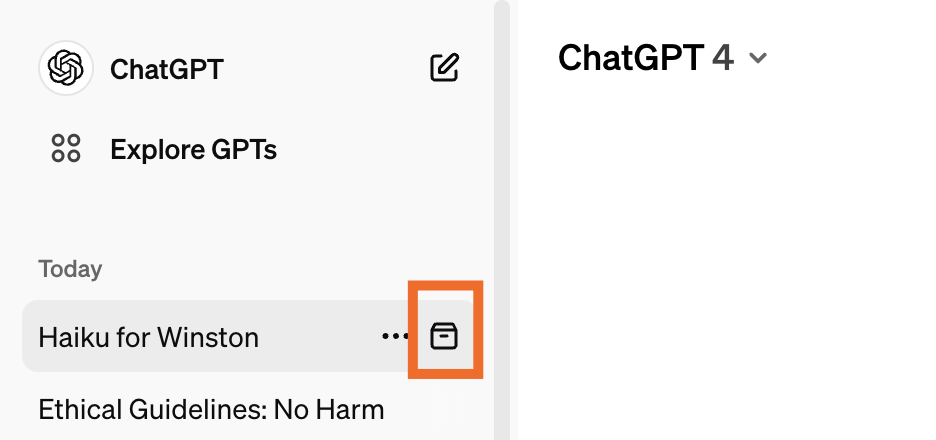 How to archive a ChatGPT conversation from a desktop. 