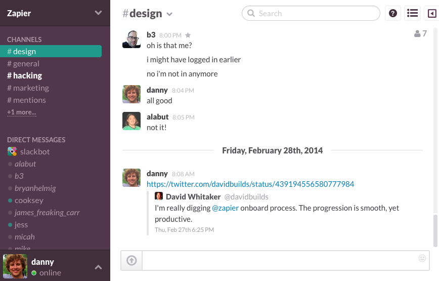 Slack example