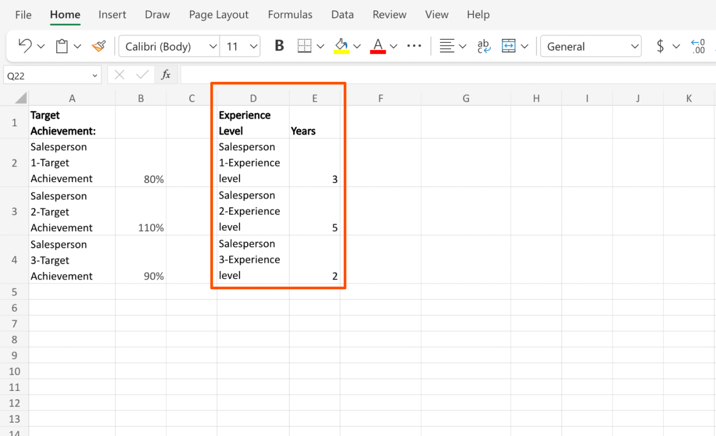 Screenshot of how to enter formulas in Excel using cell references, step two
