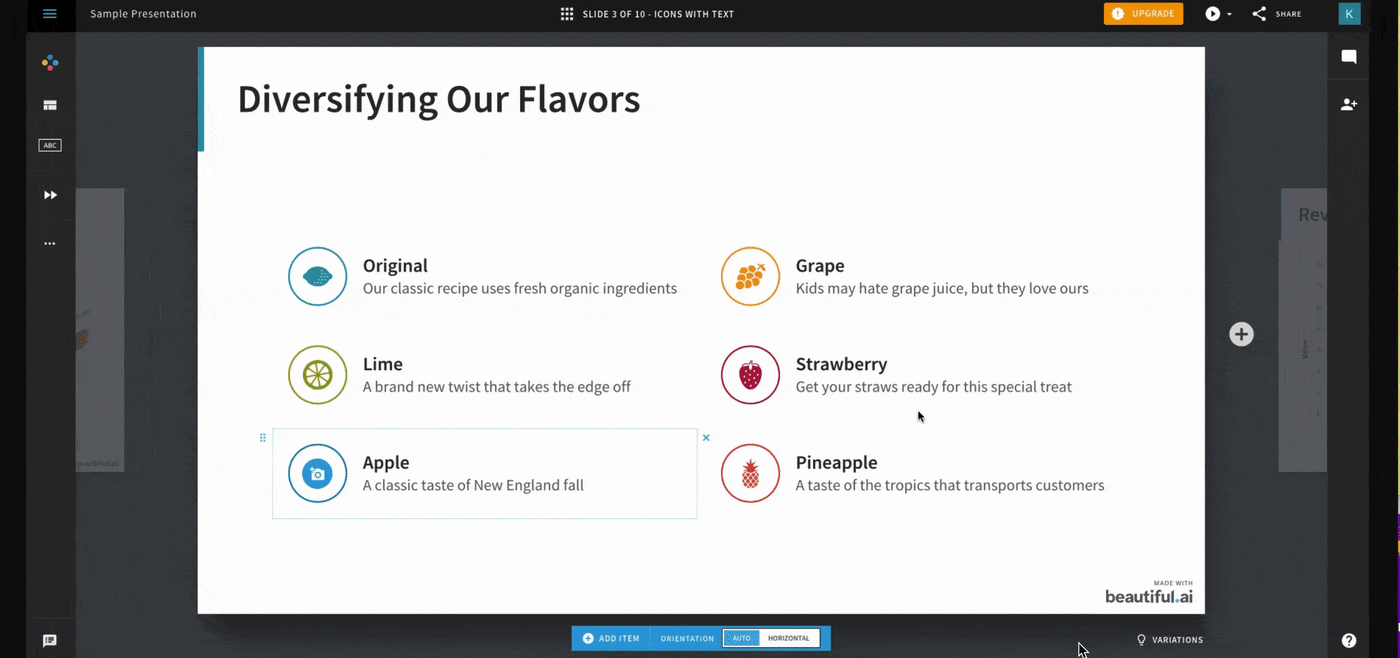 Beautiful.ai presentation auto-layout