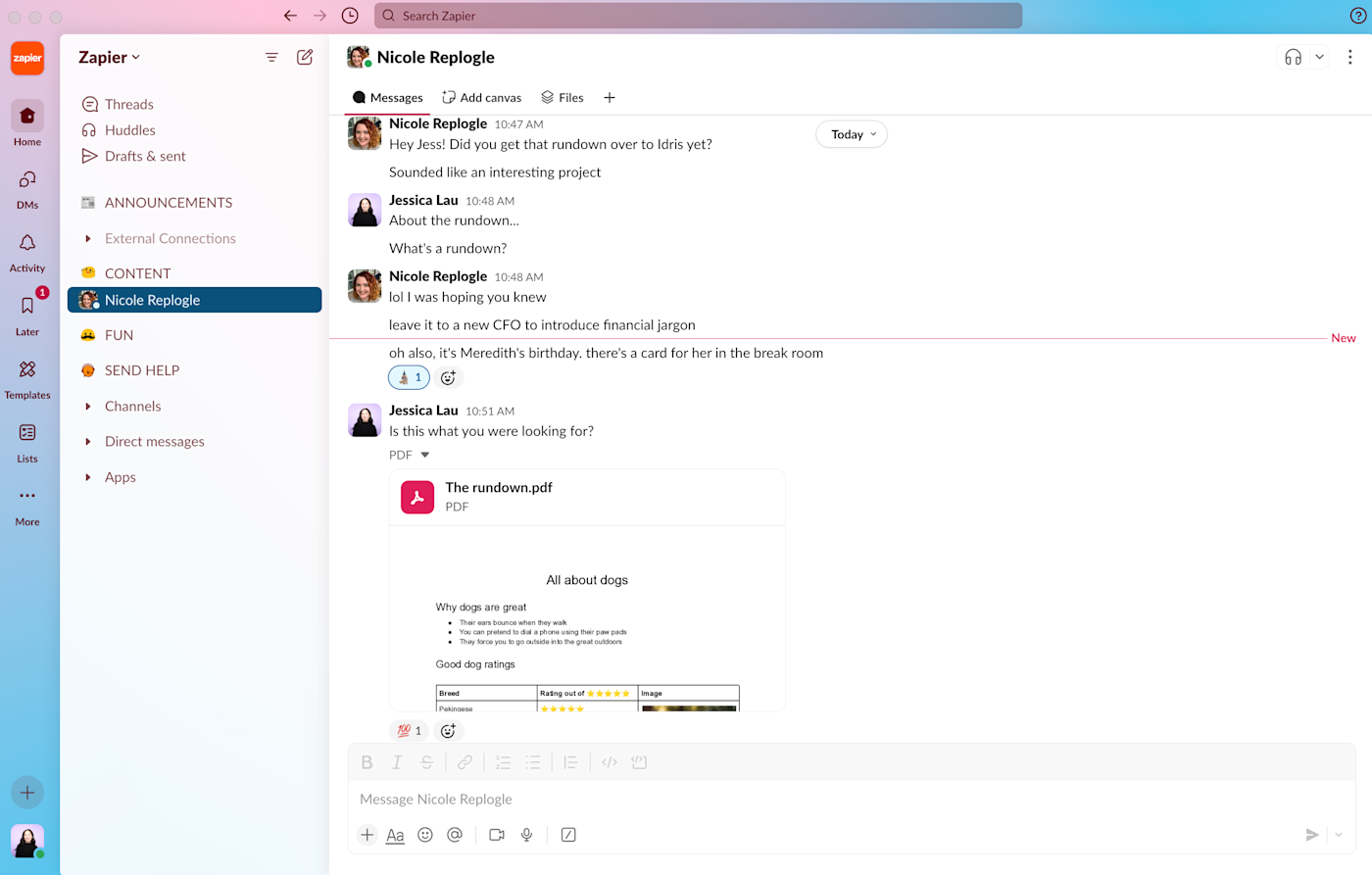 Slack, our pick for the best team collaboration software for team chat. 