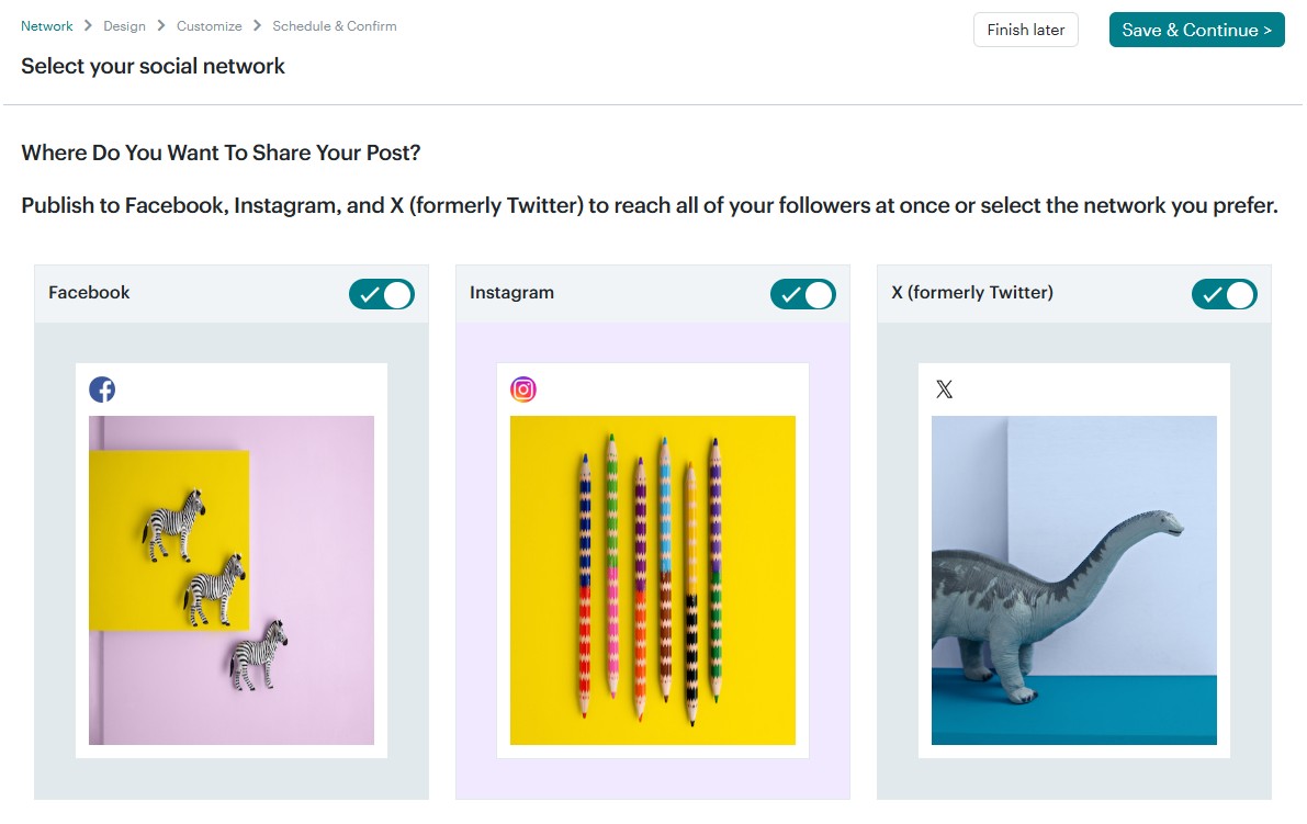 Mailchimp's social media scheduler