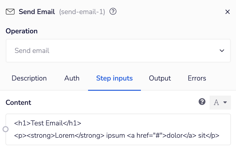 Tray's Send Email connector