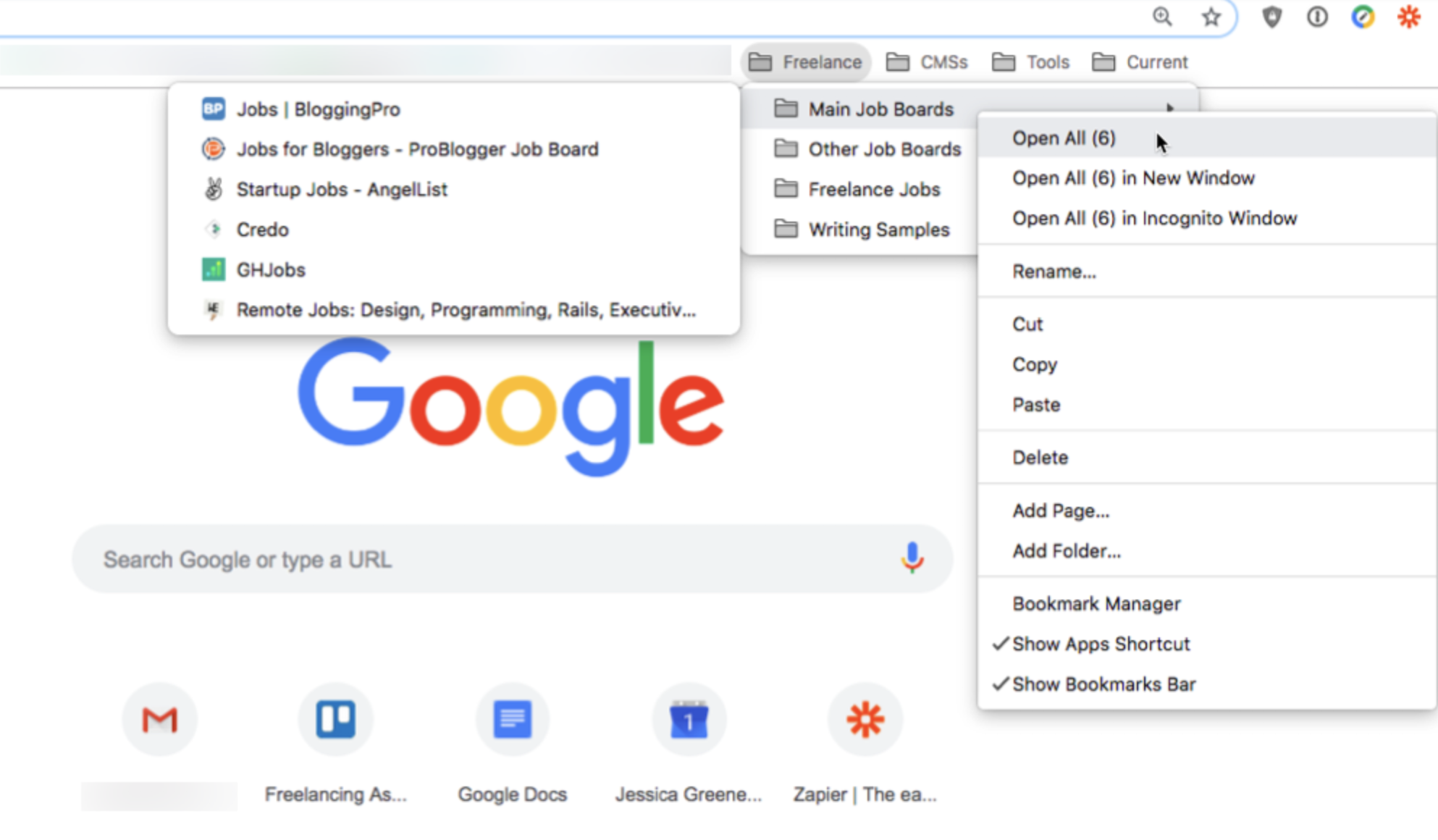 Chrome bookmarks