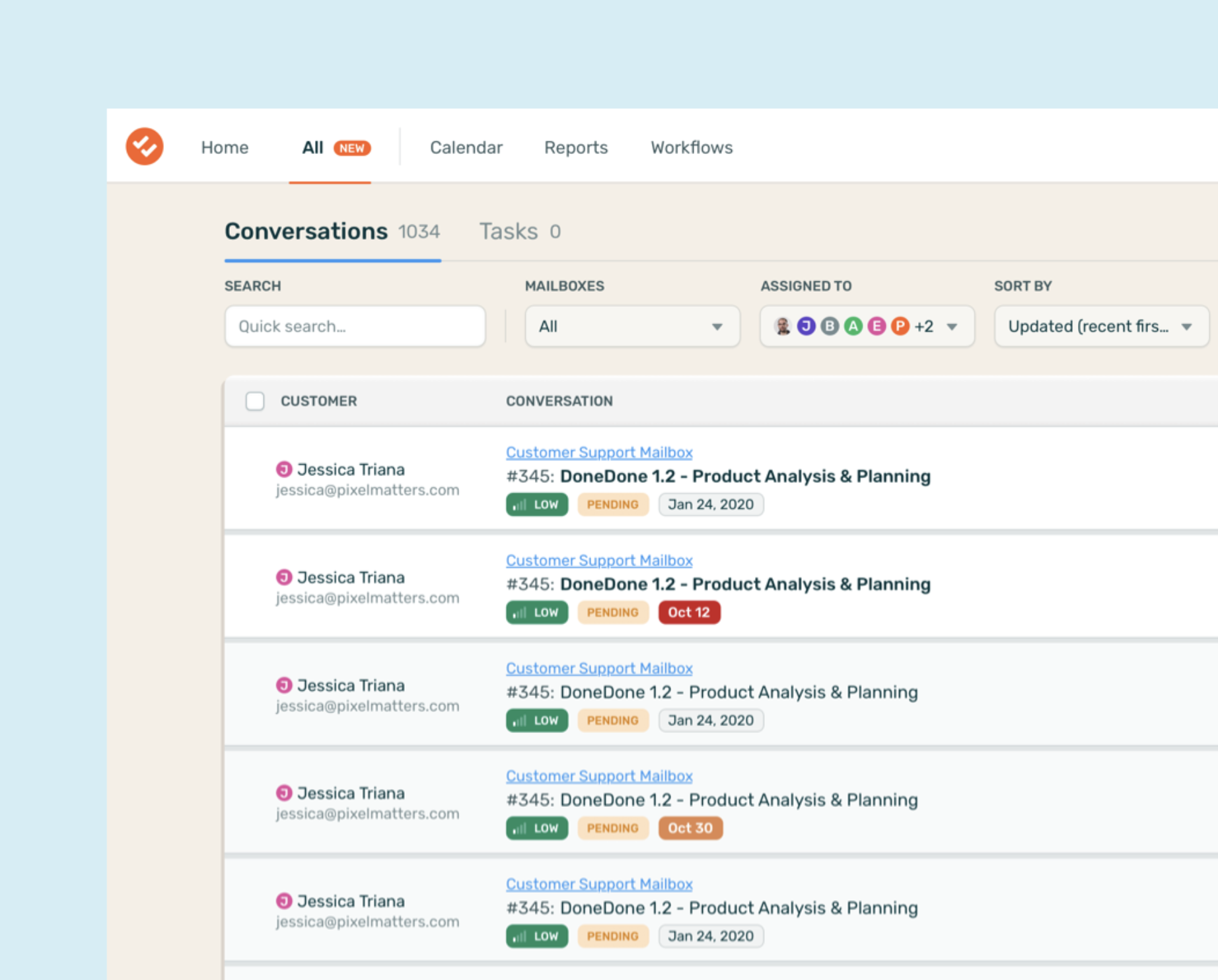 Screenshot of DoneDone