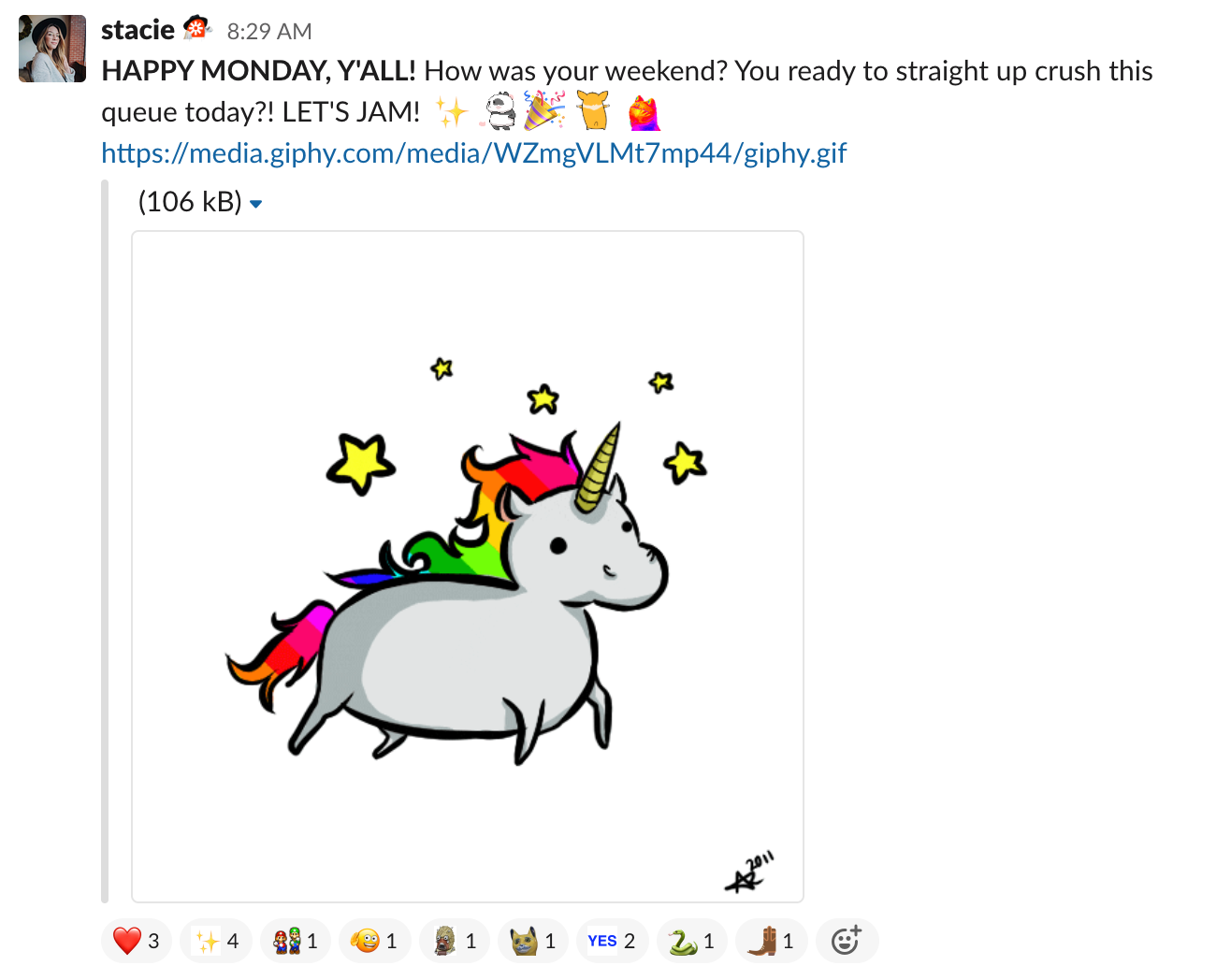 Unicorn gif from Stacie