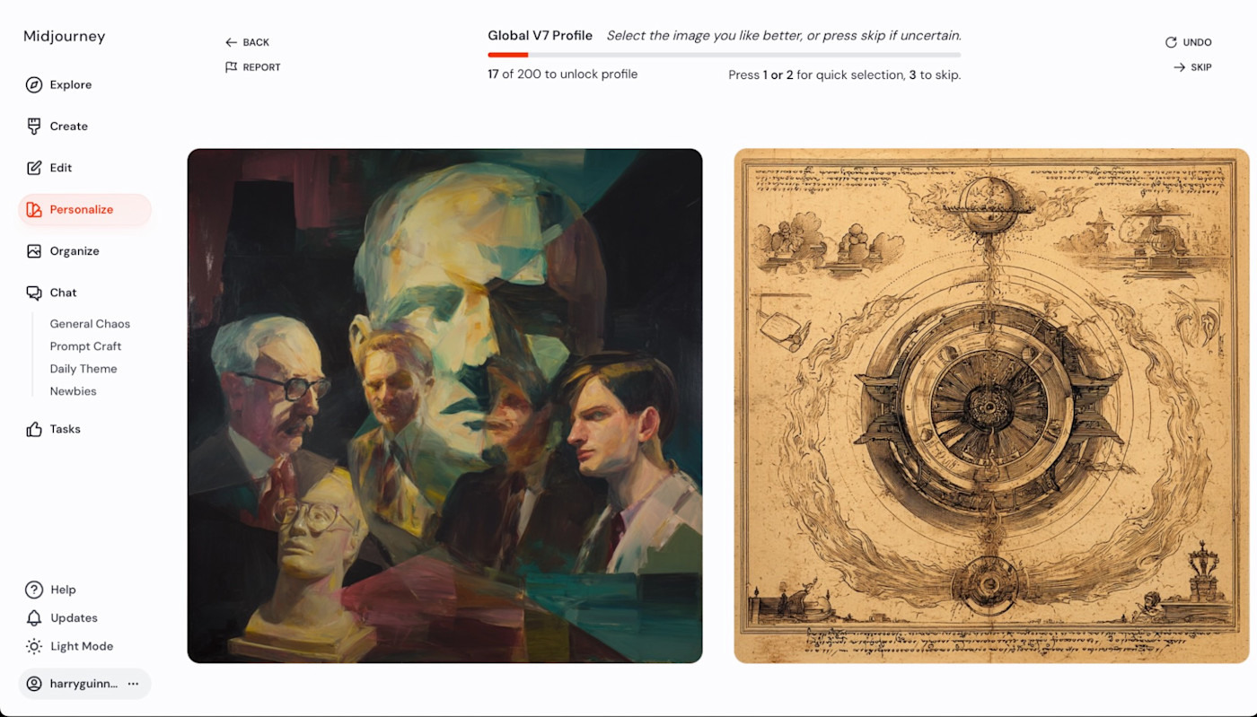 Fine-tuning an image in Midjourney