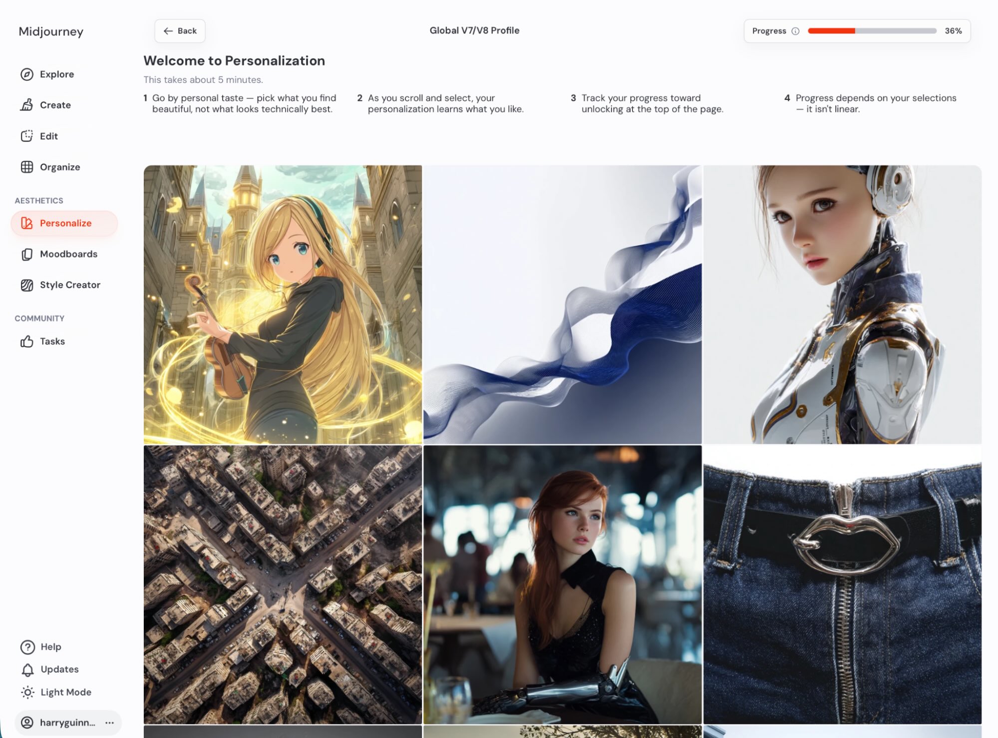 Fine-tuning an image in Midjourney