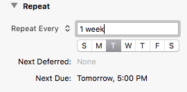 OmniFocus repeating tasks