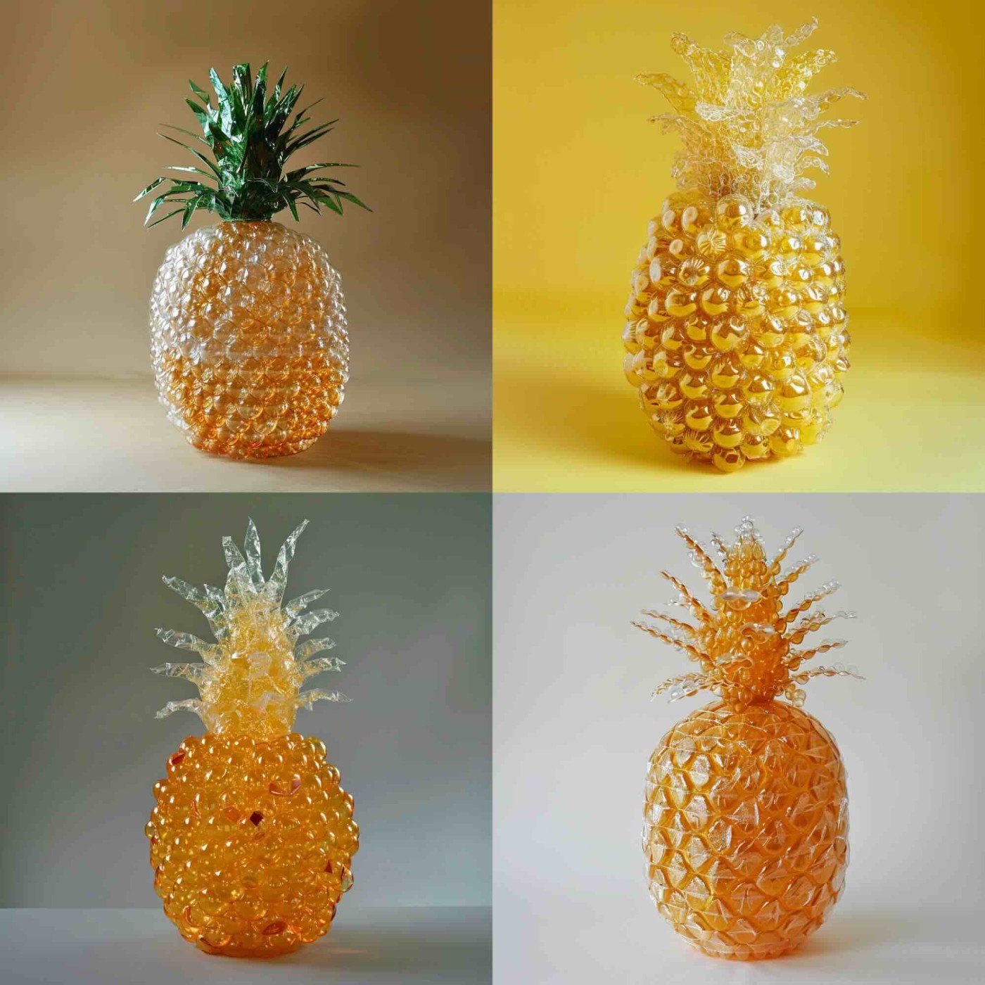 A pineapple made of bubble wrap