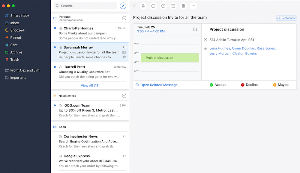 Spark email app