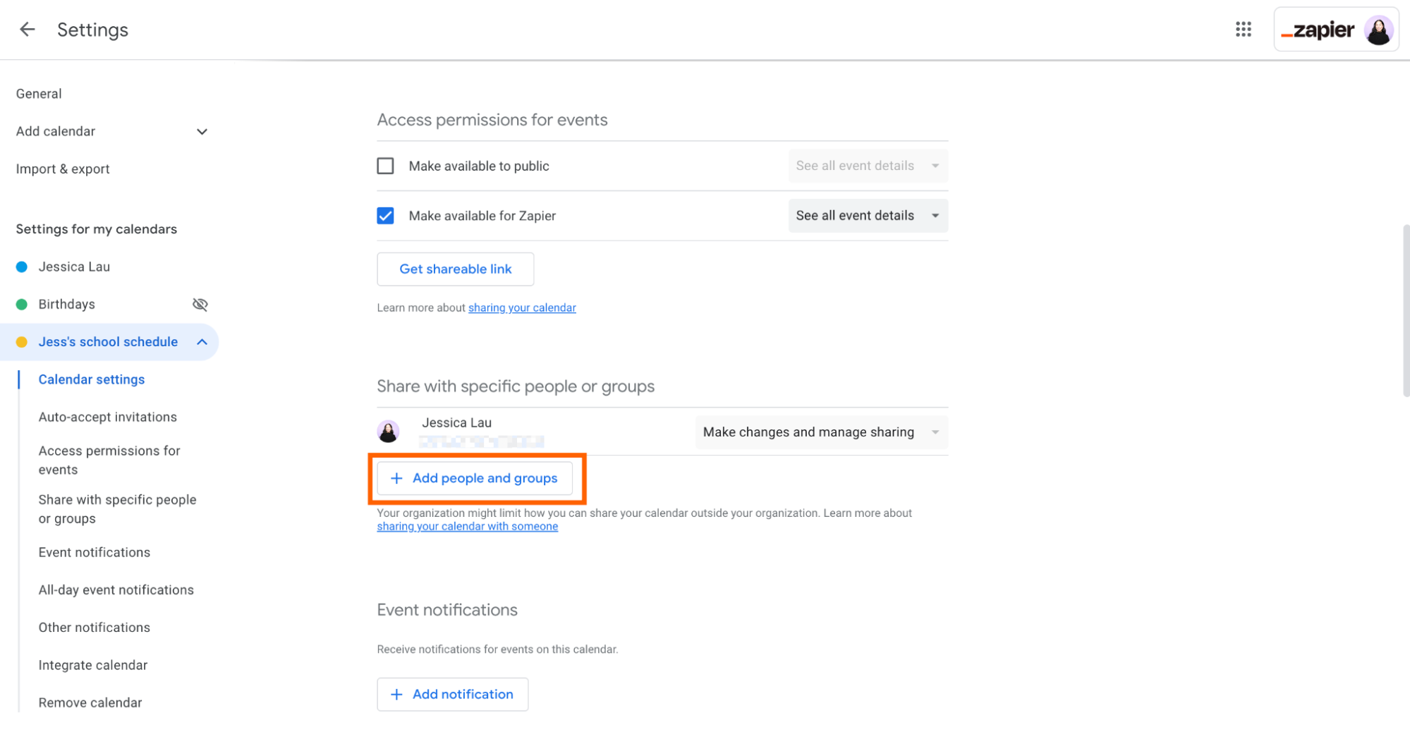 How to add people to your Google Calendar.