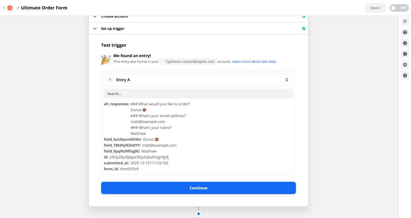 Zapier trigger
