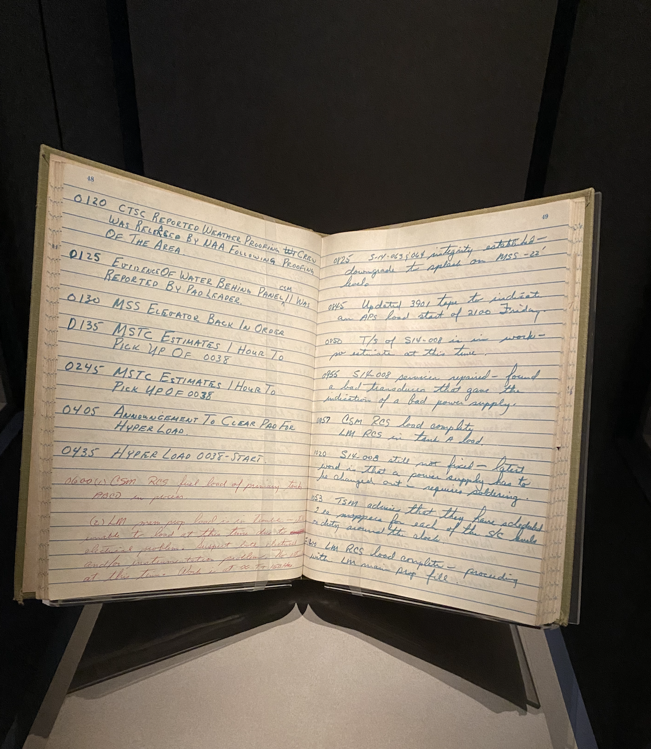 Log book from the Kennedy Space Center