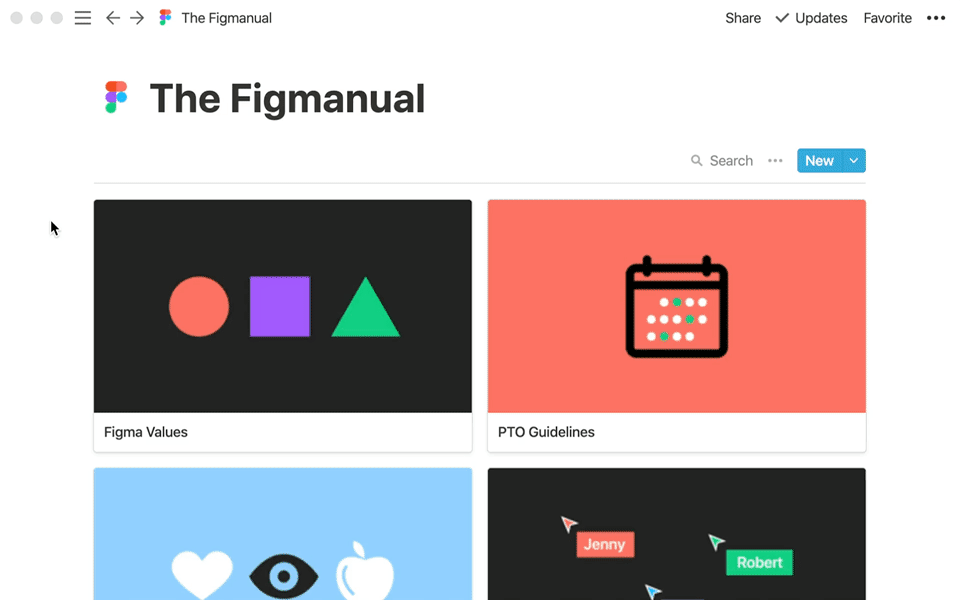 Scroll through a Figma website page built with Notion