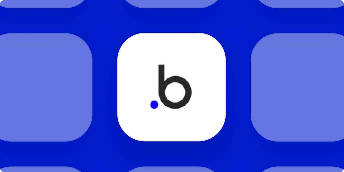 Bubble app logo on a blue background.