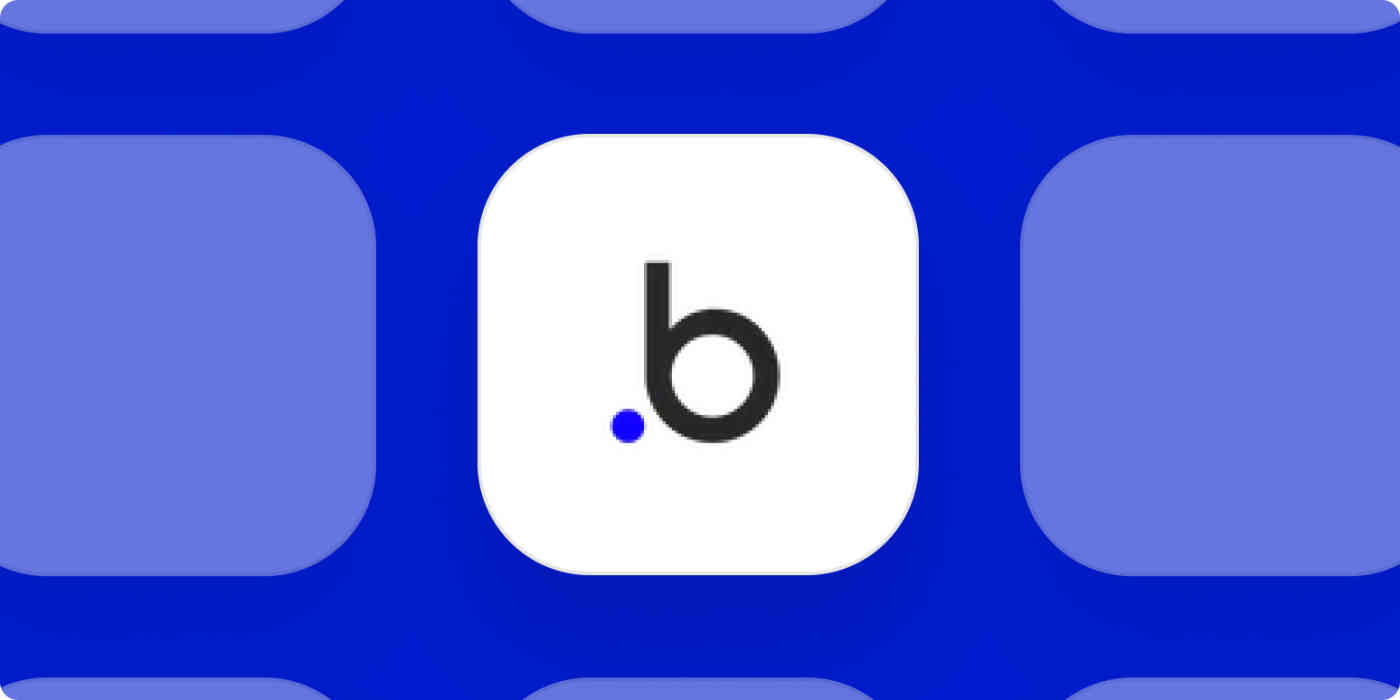 Bubble app logo on a blue background.