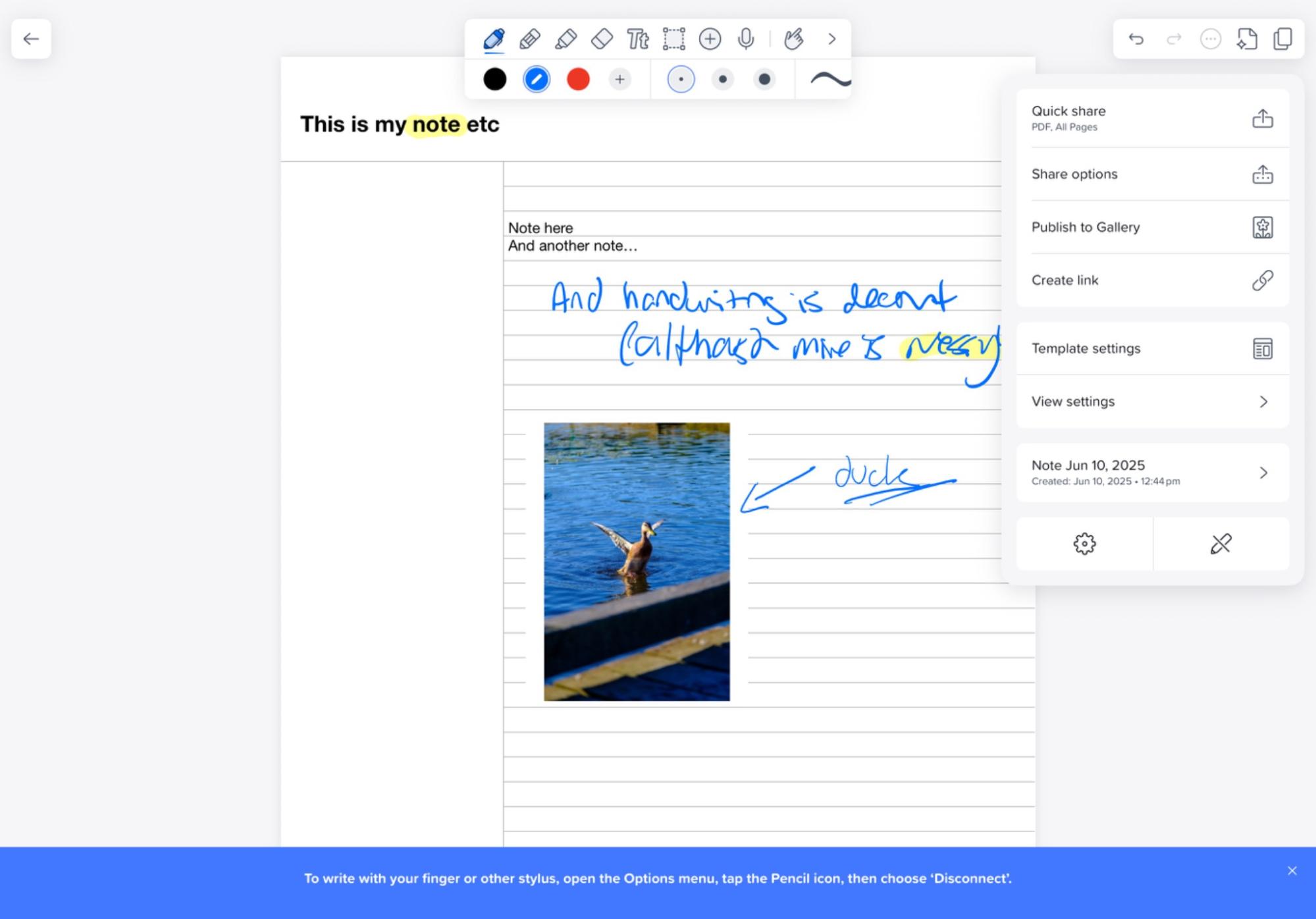 Notability, our pick for the best iPad note-taking app for students