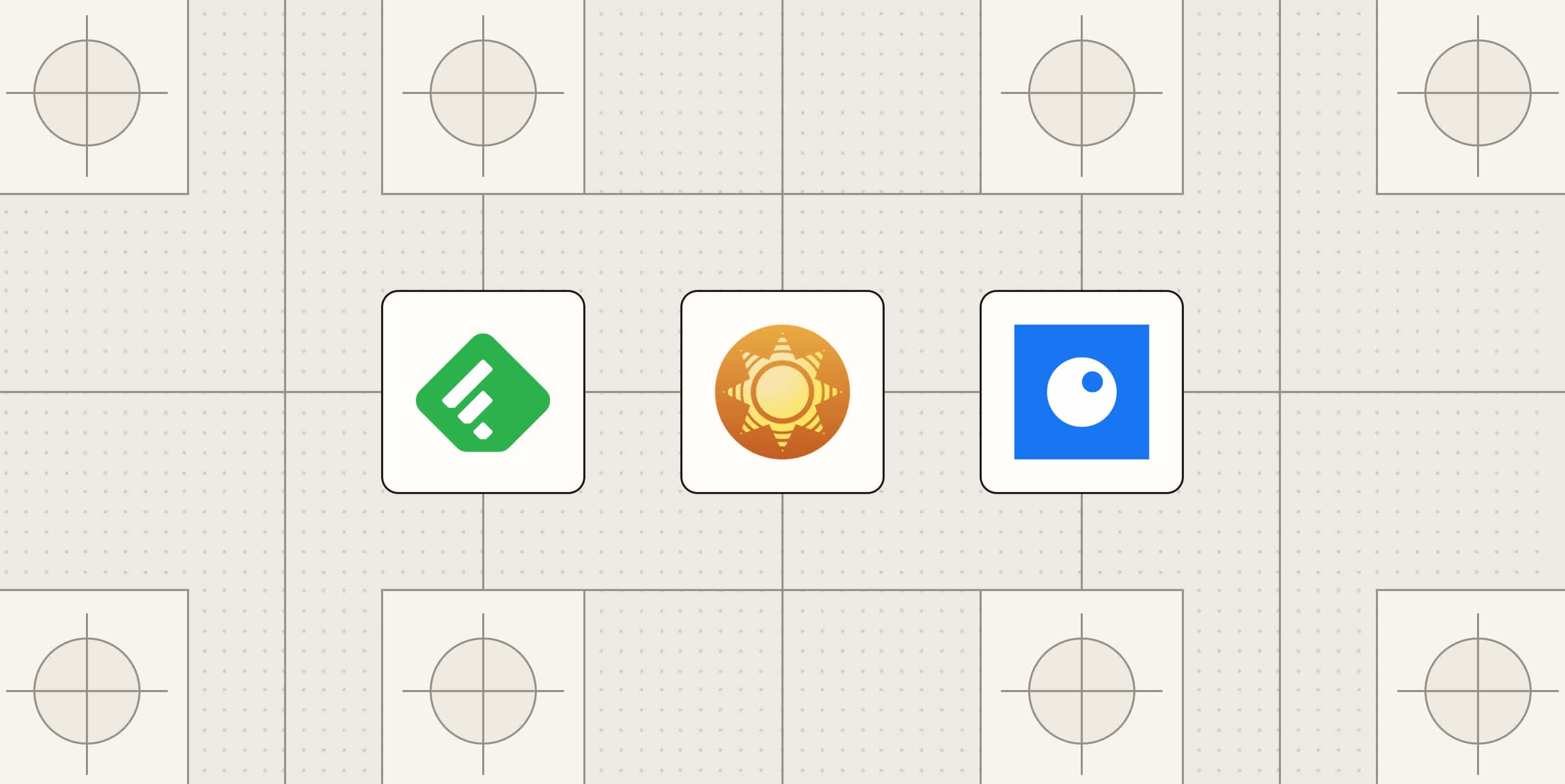 Hero image with the logos of the best RSS readers