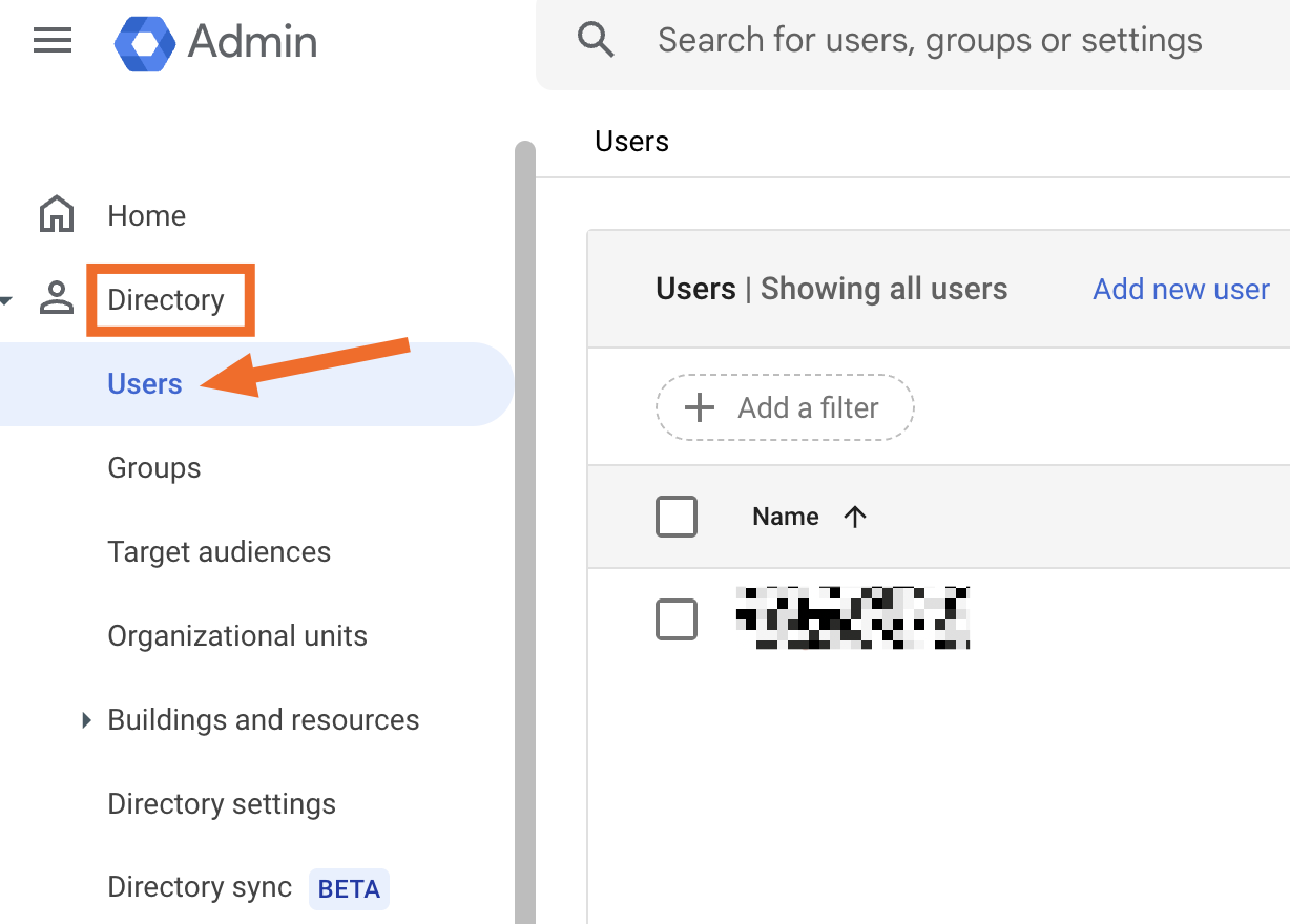 The Google Workspace admin console
