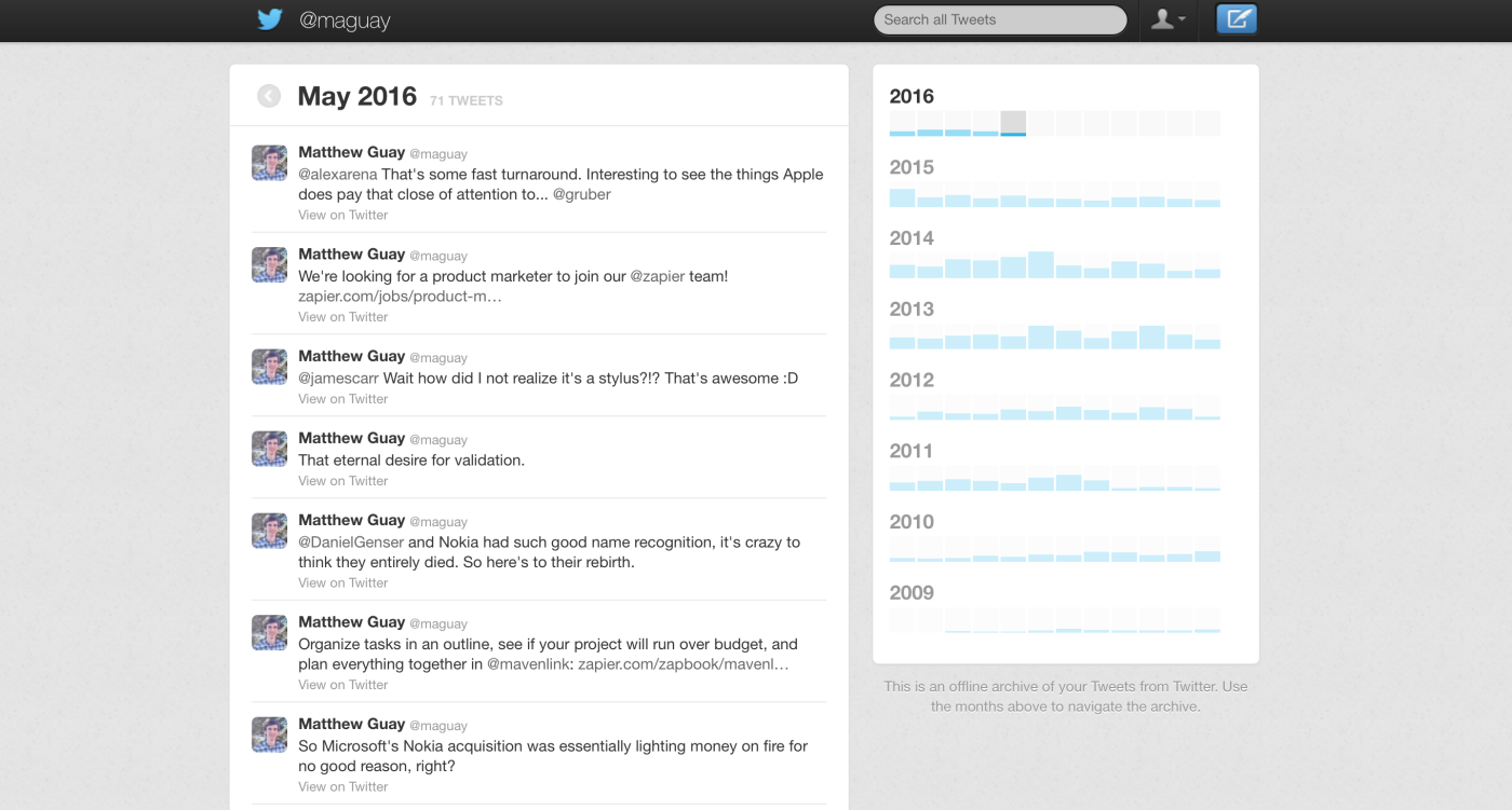 Twitter archive