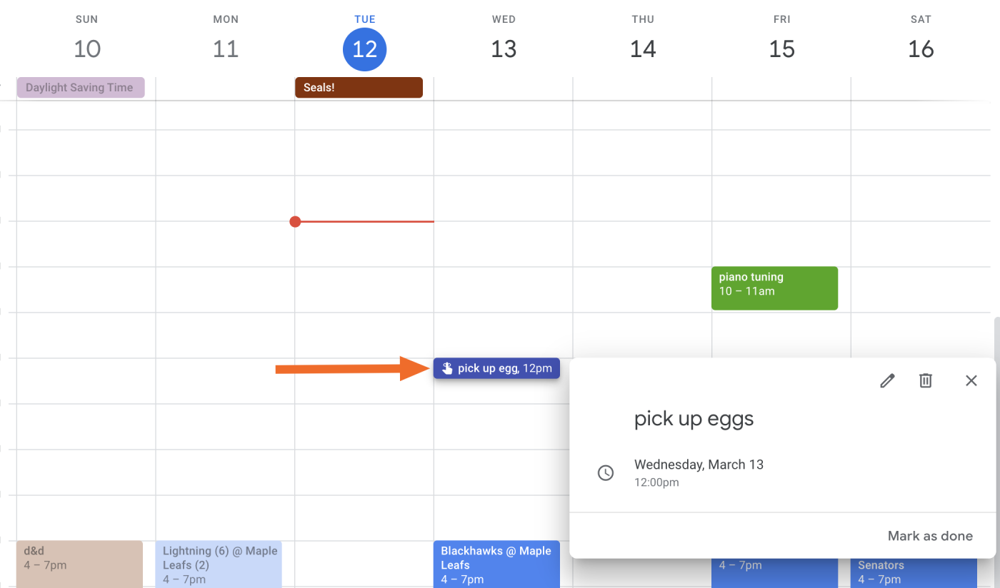 Google Calendar Remidners done