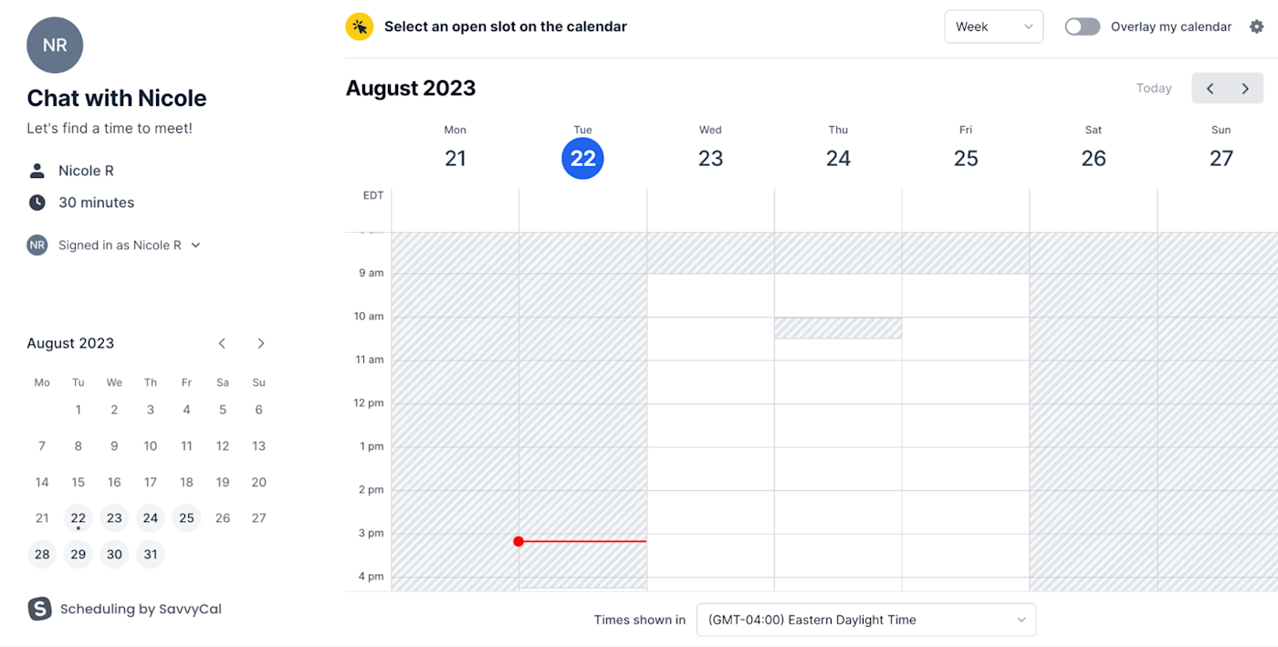 SavvyCal, our pick for the best meeting scheduler for mixing polling with a standard scheduling tool