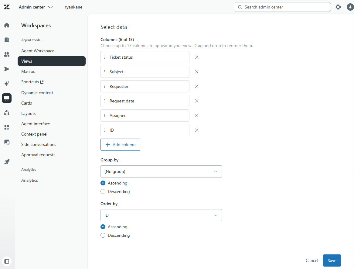 Setting up a custom view in Zendesk