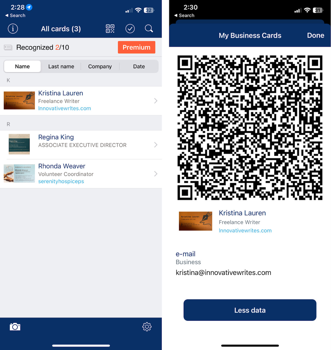 ABBYY, our pick for the best business card scanner app for ease of use