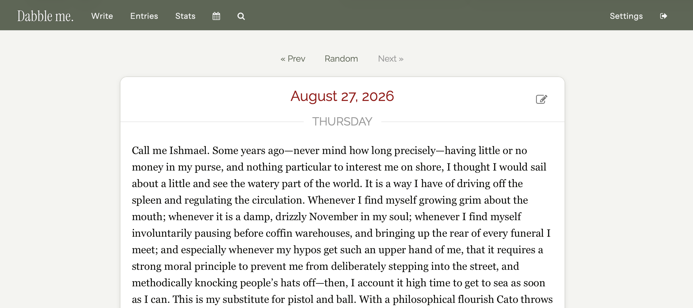 Dabble.me, our pick for the best journal app for journaling over emailÂ