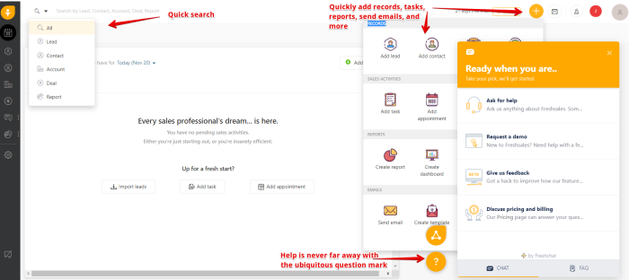 Freshsales dashboard