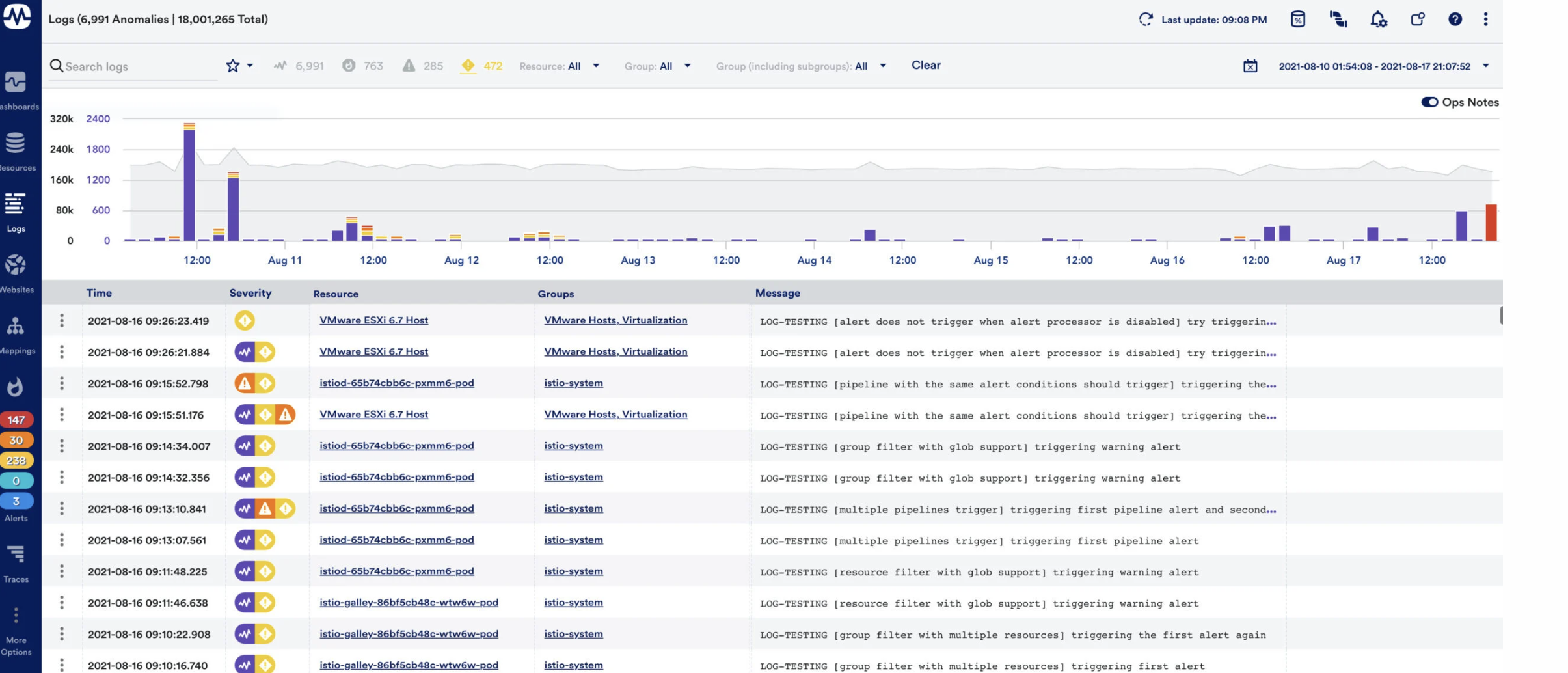 Screenshot of the LogicMonitor interface