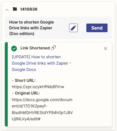 Return a response within the Zapier Chrome extension.