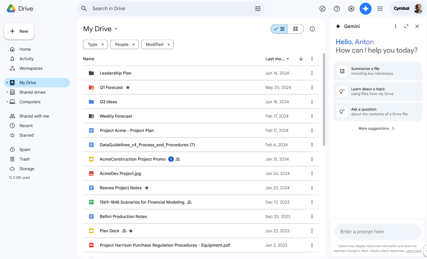 Gemini in Google Drive