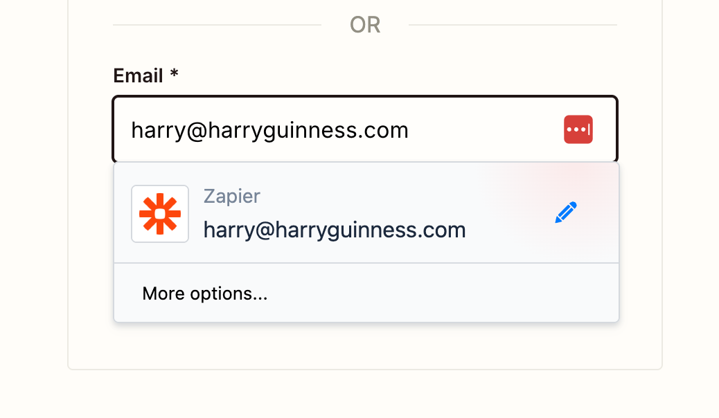 Autofilling a password using LastPass