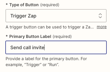 Provide a label for the primary button.