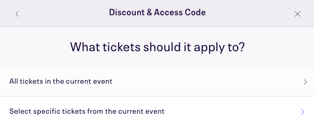 All tickets or select tickets