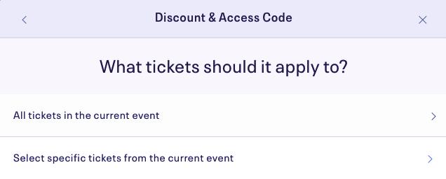 All tickets or select tickets