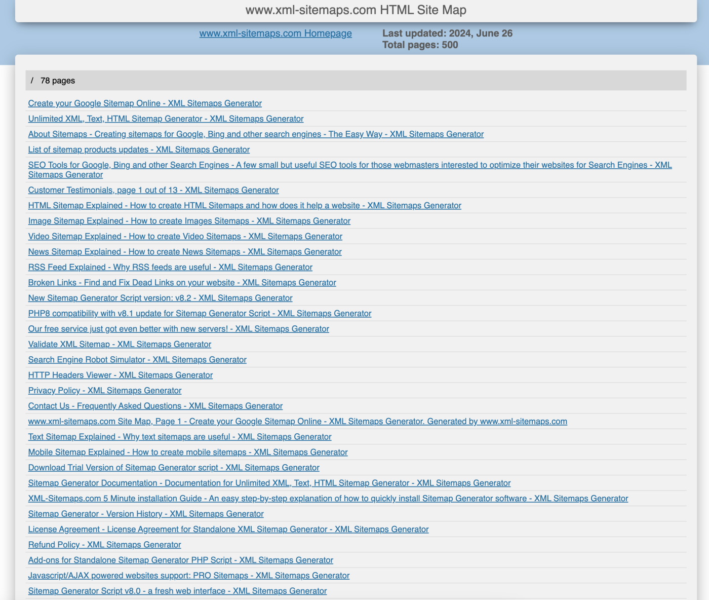 Image showing the XML Sitemaps interface