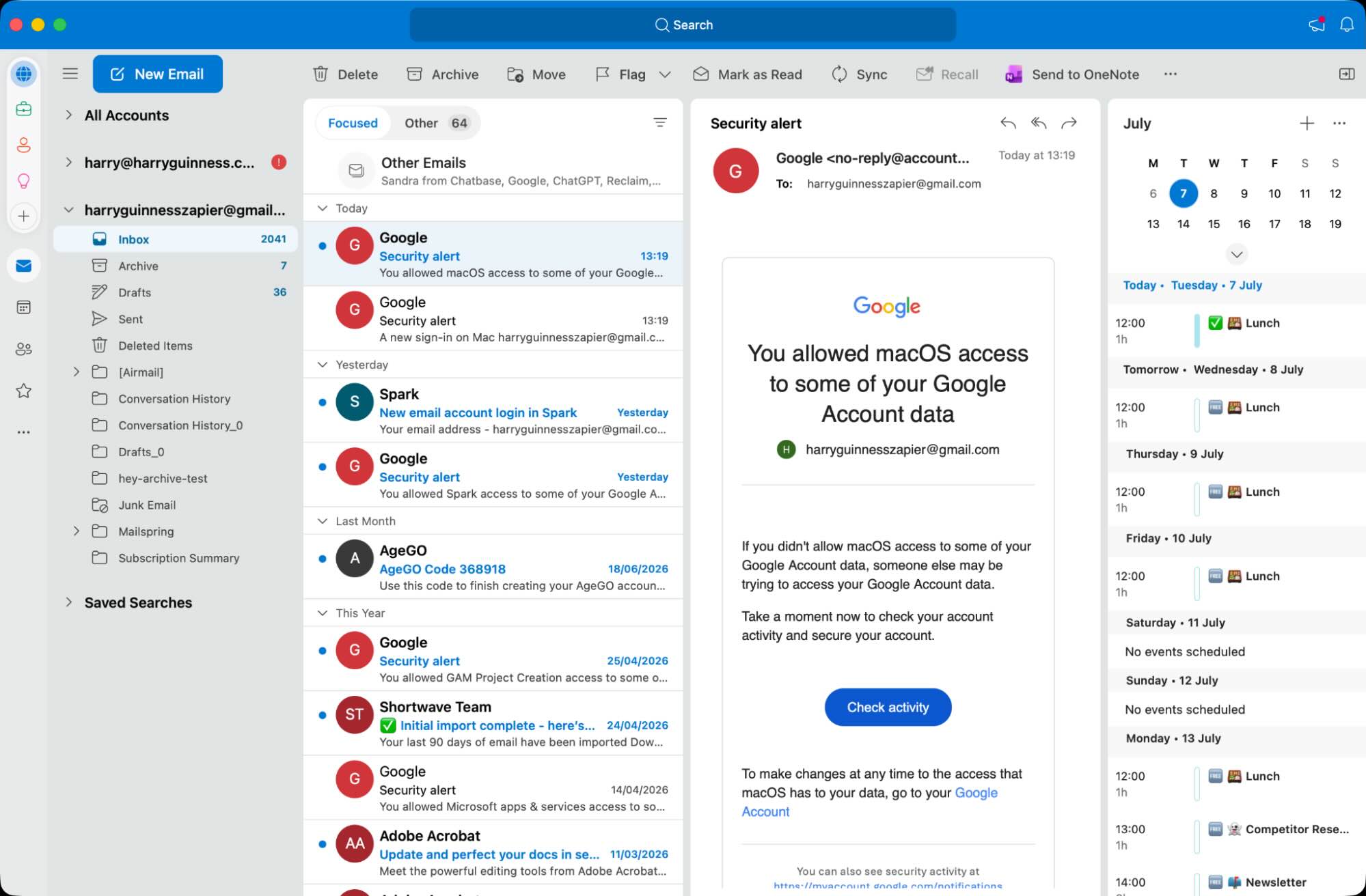 Outlook, our pick for the best Apple Mail alternative for Mac