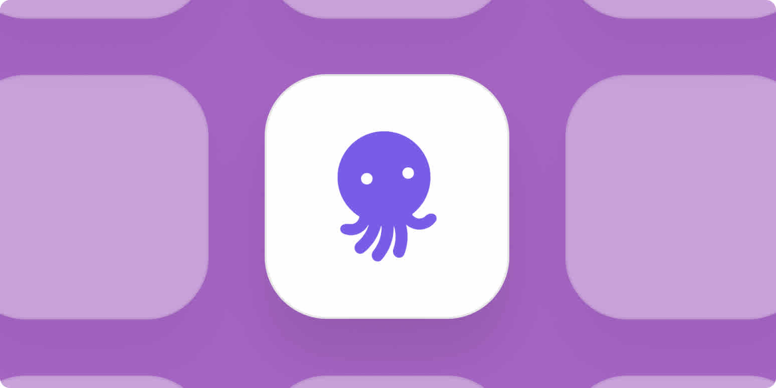 EmailOctopus logo on a purple background